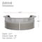 Linea Italia Curved Reception Desk 4 Units, Clear Panel, 142 inW x 107 inD, Ash ZUD318 - alternate 5